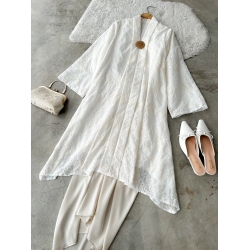 Alwi Kebaya Labuh - (Light Creme)